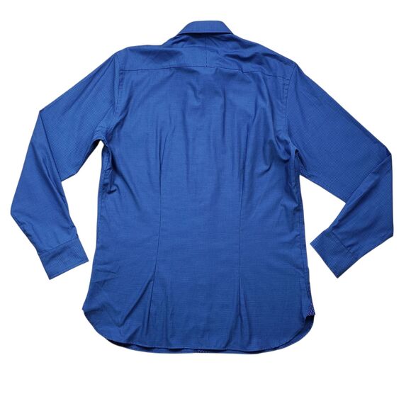 NWT Ted Baker Endurance Dress Shirt Mens 16 34/35 Blue Shot Gingham Long Sleeve - Picture 8 of 9